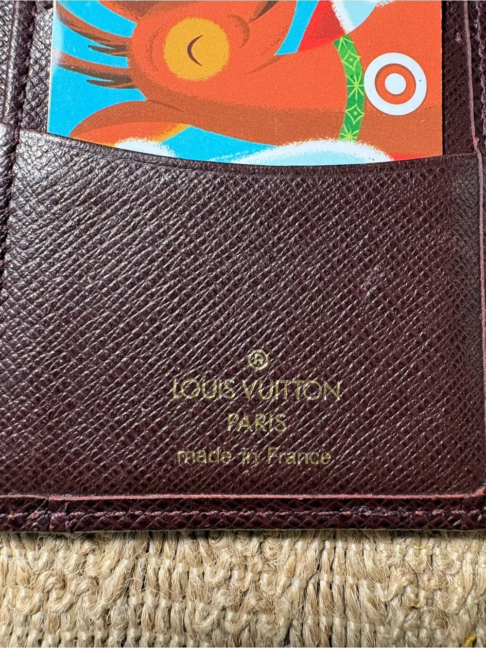 Louis Vuitton Deep Burgundy Saffiano Leather Card Case